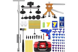 Fly5D Complete Paintless Auto Dent Removal Tools Set, PDR Dent Puller Kit for Autobody Repair of Dents with Different Aluminum Dent Pull Tabs Can Be Reused Countless Times