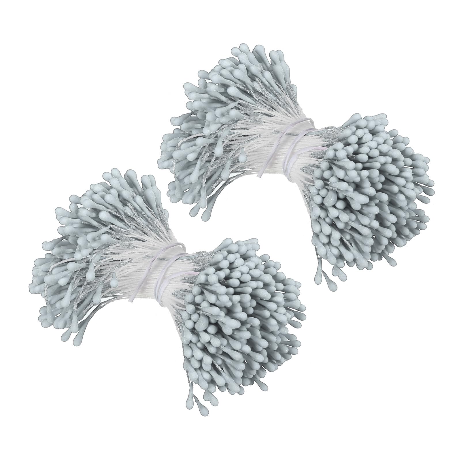 PATIKIL 2mm Double Heads Flower Stamen, 700 Pcs Artificial Flower Stamen Pistil Matt Pearl Floral Stamen for DIY Christmas Card Wedding Decor, Blue