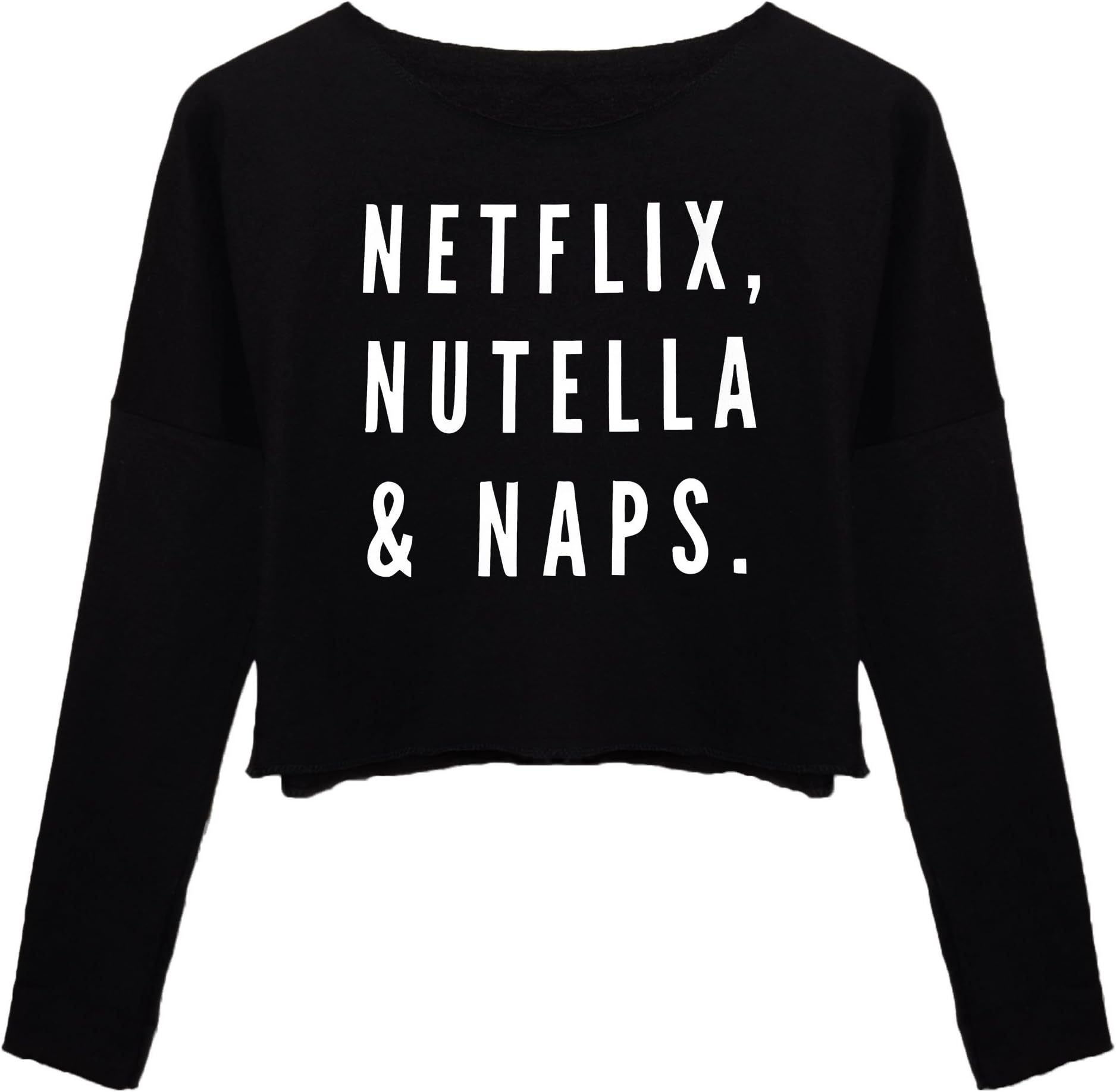 Ladies Printed Comfy Crop Jumper Top Sweatshirt