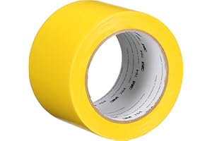 3M Vinyl Tape 764, General Purpose, 3 in x 36 yd, Yellow, 1 Roll, Light Traffic Floor Marking, Social Distancing, Color Codin