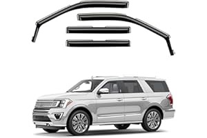 GRANDWHEEL Window Deflectors Smoke Tinted in-Channel Side Window Vent Visor Deflectors Rain Guards Compatible with Expedition 2018-2024 - 4pcs. GW0182
