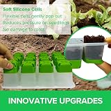 KAHEIGN 6Pcs Seed Starter Trays 72 Cells Silicone Propagator Kit with Lids view 2