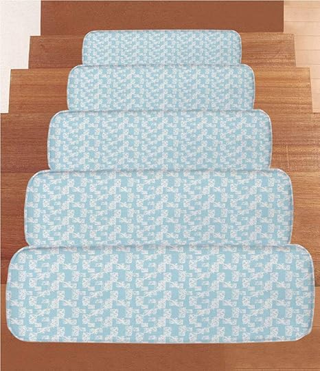 Amazon Com Coral Fleece Stair Treads Light Blue Wall With