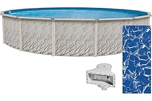 Lake Effect Pools 'Meadows Reprieve' 24' Round Above Ground Swimming Pool | 52" Inch Height | Resin Protected Steel Sided Walls | Includes a Sunlight Overlap Pool Liner and Widemouth Skimmer