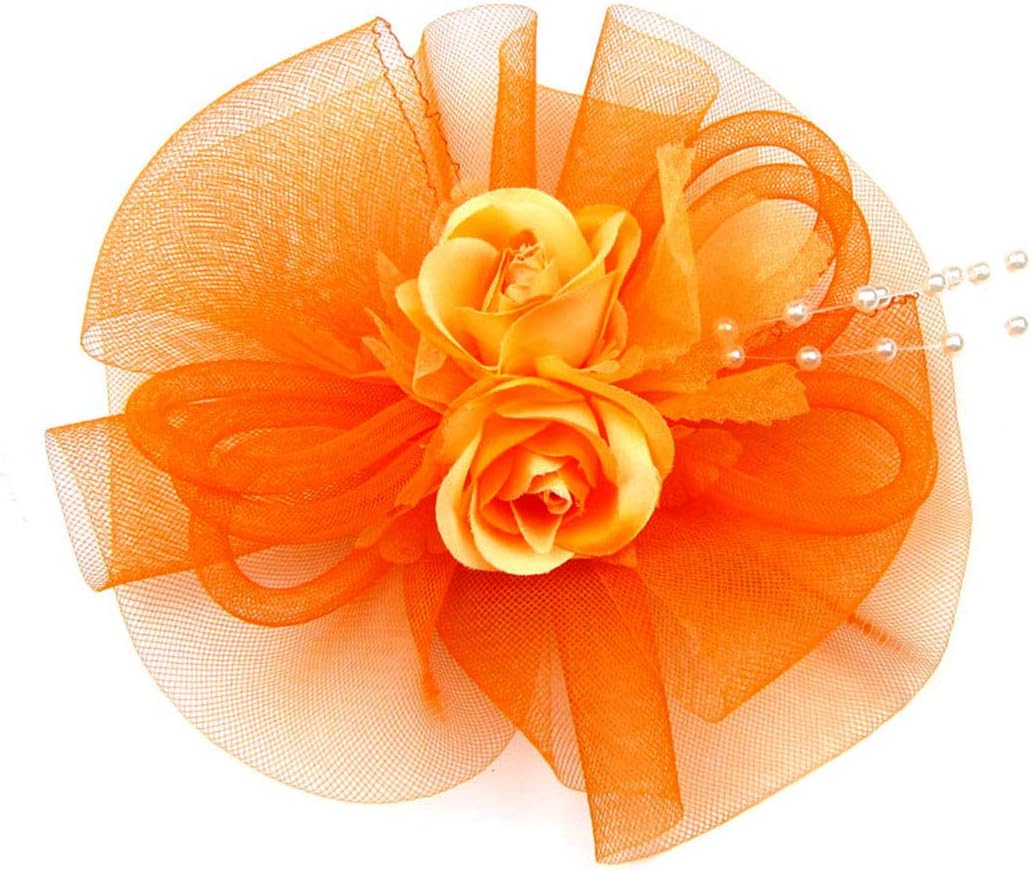 Veil Fascinator Beads Headwear Flower Face Hat Hair Clip Brooch Cocktail Tea Party