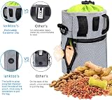 Lanktoo Dog Treat Pouch Bag with Poop Bag Holder Waterproof Gray Green view 2