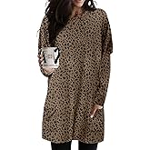 KISSMODA Womens Casual Tunic Tops for Leggings Long Sleeve Fall Shirts with Pockets