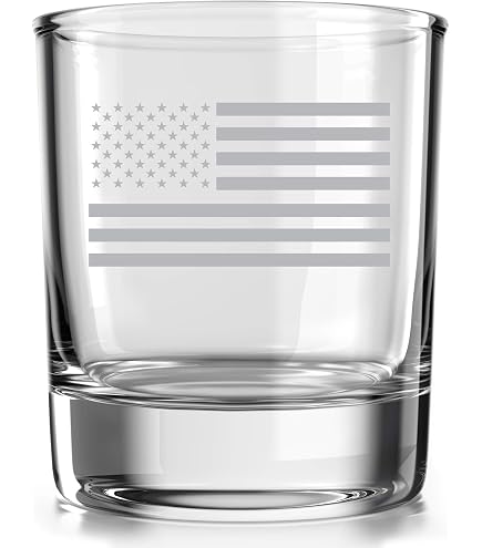 AGMdesign, American Flag Whiskey Glass, Patriotism Glass, Old Glory...