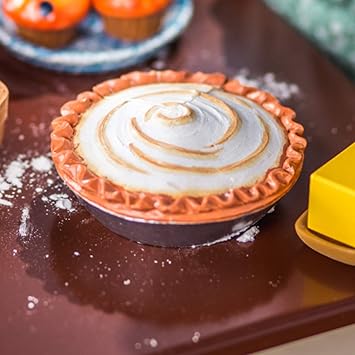 The Queens Treasures Bakery Collection 18 Inch Dolls Lemon Meringue Pie & Authentic Bakery Box. Pie is Perfectly Sized for 18 American Girl Doll Furniture, Pastry Bake Shop & Play Food Accessories