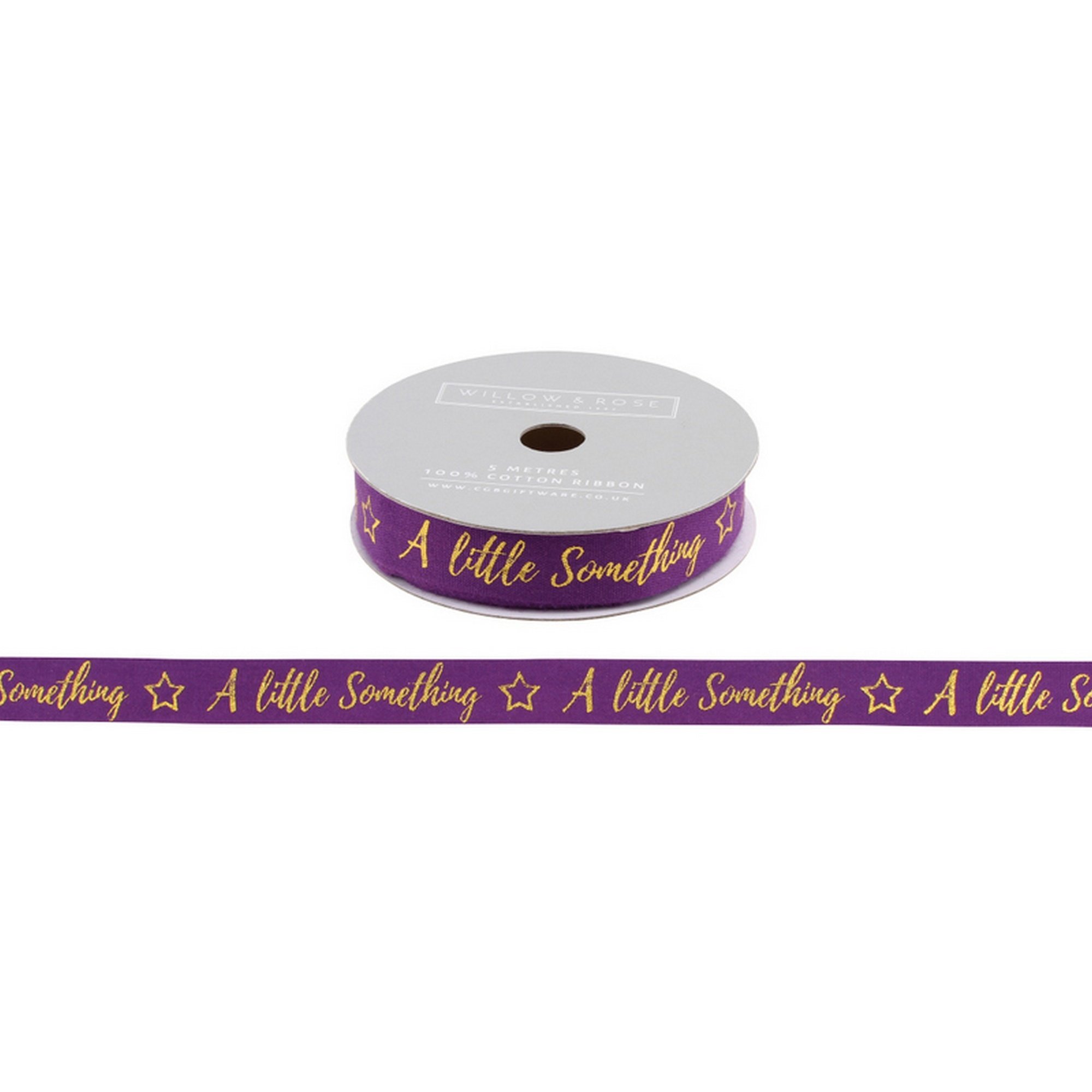 CGB Giftware Willow And Rose A Little Something Purple Glitter Ribbon (5m) (One Size) (Purple)