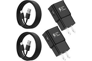 (2 Pack) Charger Fast Charging for Samsung Phone, Powersky Adaptive USB Charger with USB Type C Cable for Galaxy S21, S20, S1