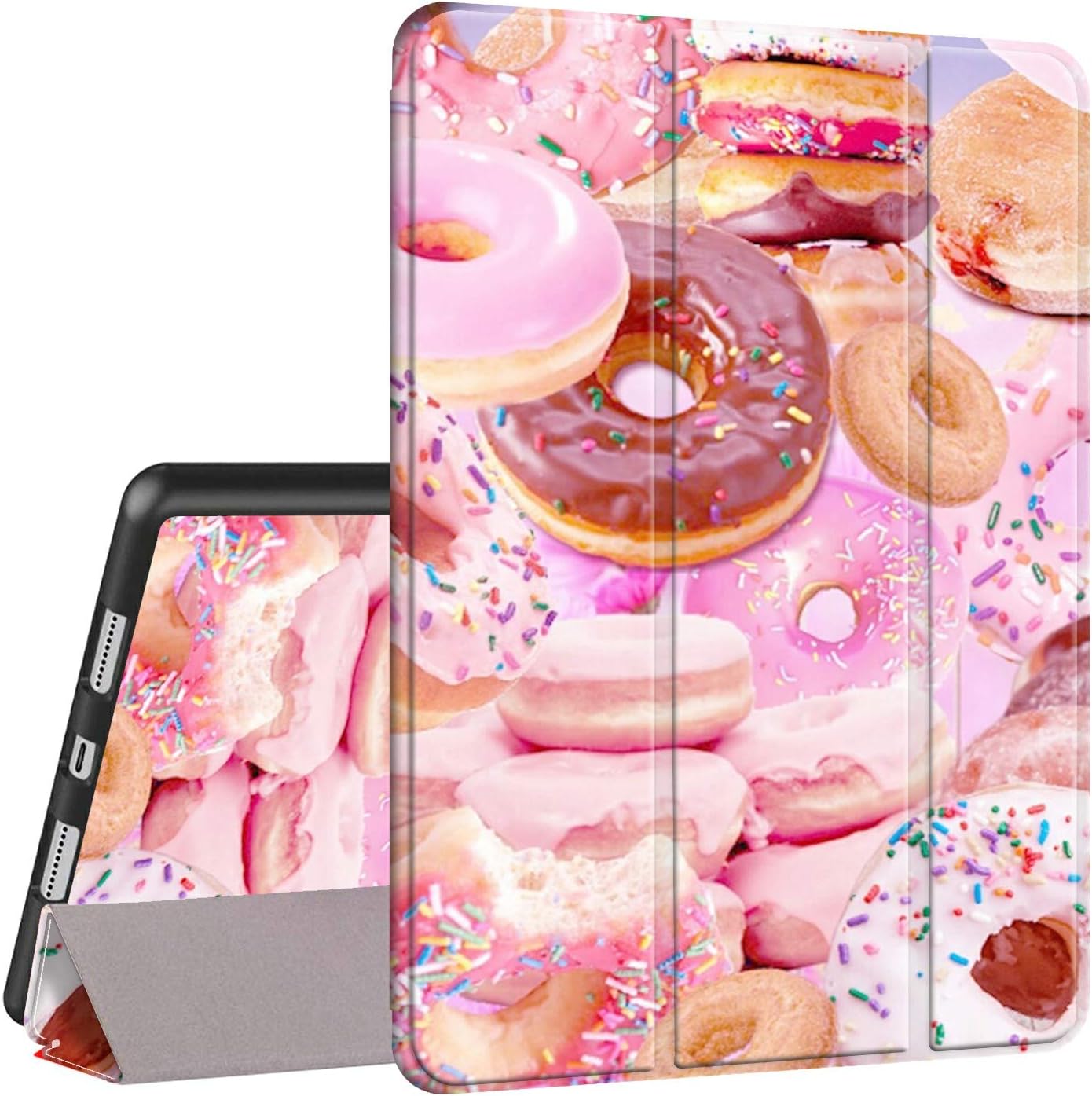 iPad Pro 11 Case 2020, Rossy PU Leather Shock Trifold Stand Folio Smart Cover with Auto Wake/Sleep & Pencil Holder for Apple iPad Pro 11 inch 2nd Generation 2020-Fashion Donut Sprinkles