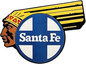 Open Road Brands BNSF Native American Santa Fe Embossed Tin Metal Wall Art Sign - an Officially Licensed Product Great Addition to Add What You Love to Your Home/Garage Decor