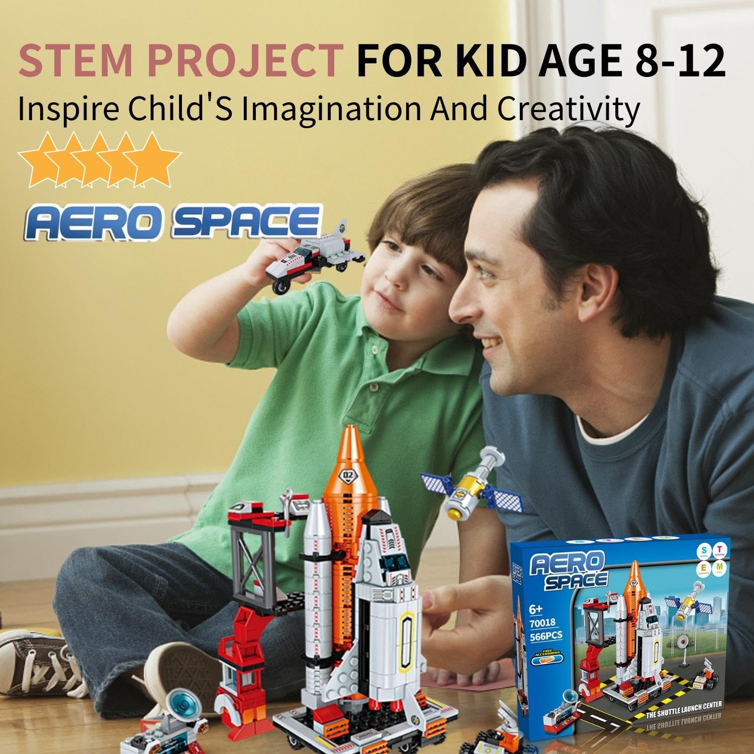 Space Exploration Shuttle Toys for 8-13 Year Old Boys, 12-in-1 STEM Project Aerospace Rocket Building Block Toy,Science Kits for Kids Age 8-14, Birthday Christmas Easter Gifts for Children Age 7-9