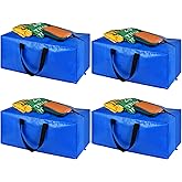 Heavy Duty Large Storage Bags, XL Blue Moving Bags for College Dorm Room Essentials, Moving Supplies Compatible with IKEA Frakta Cart, 4 Packs