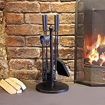 Garden Mile Traditional Black Cast Iron Fireplace Companion Set