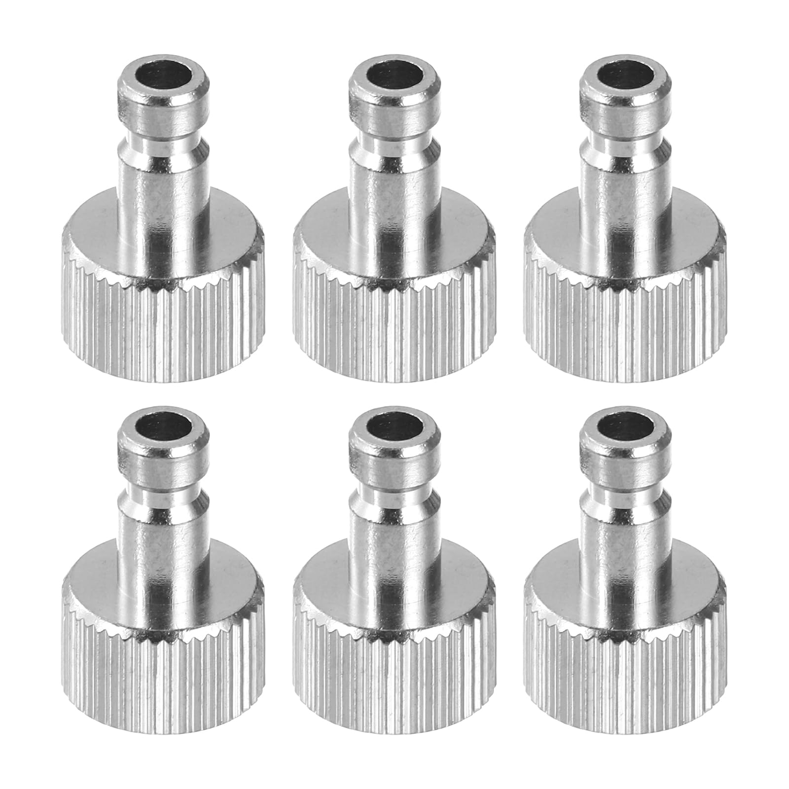 PATIKIL 1/8 Air Brush Connector Male Adapters, 6 Pcs Quick Connect Male Ends, Silver, Quick Release, Easy to Clean, Air Brush Hose & Gun Compatible