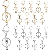 20 PCS Metal Lobster Claw Clasps and Key Rings Gold Keychains Accessories Lobster Claw Clasps for Keychains Lobsters Claws Clasp Hook with Swivel Clasp Hook Clips for Keys, Jewelry Making, DIY Craft