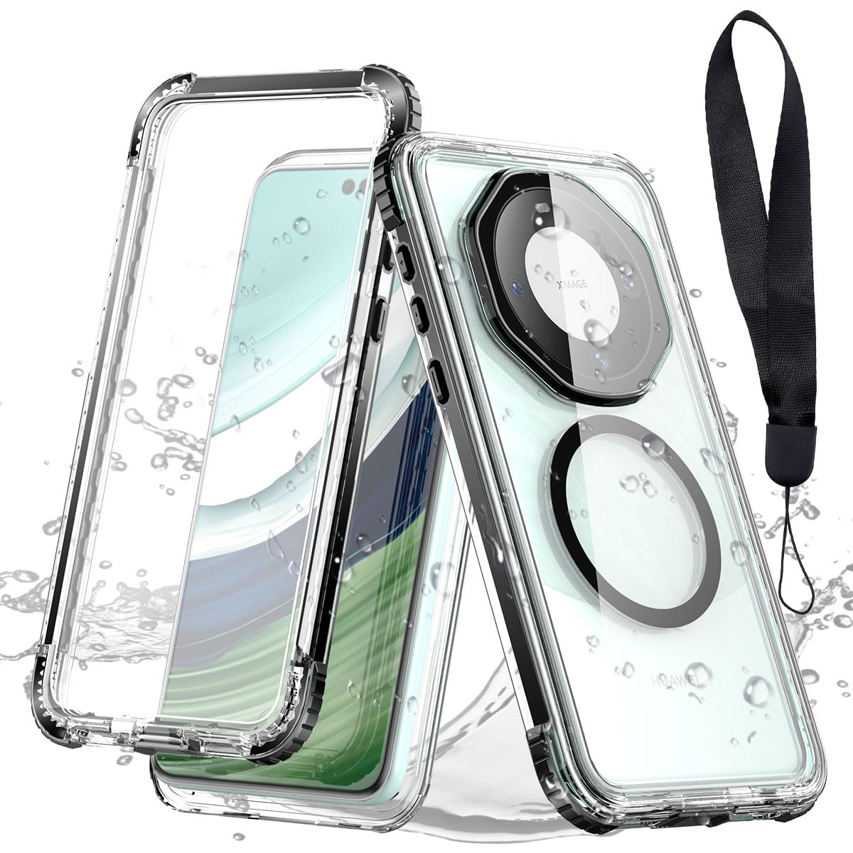 AICase for Huawei Mate 60 Pro Waterproof Phone Case, MagSafe Compatible, Wireless Qi Charging; Underwater Housing IP68; All-Round Protection Case for Photography Outdoor Water Sports — image 1
