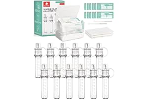 dearlomum Colostrum Collector Kit 6ml/12pcs,Reusable Breast Milk Collector with Storage Case and Cotton Wipe,Portable Colostrum Container BPA Free