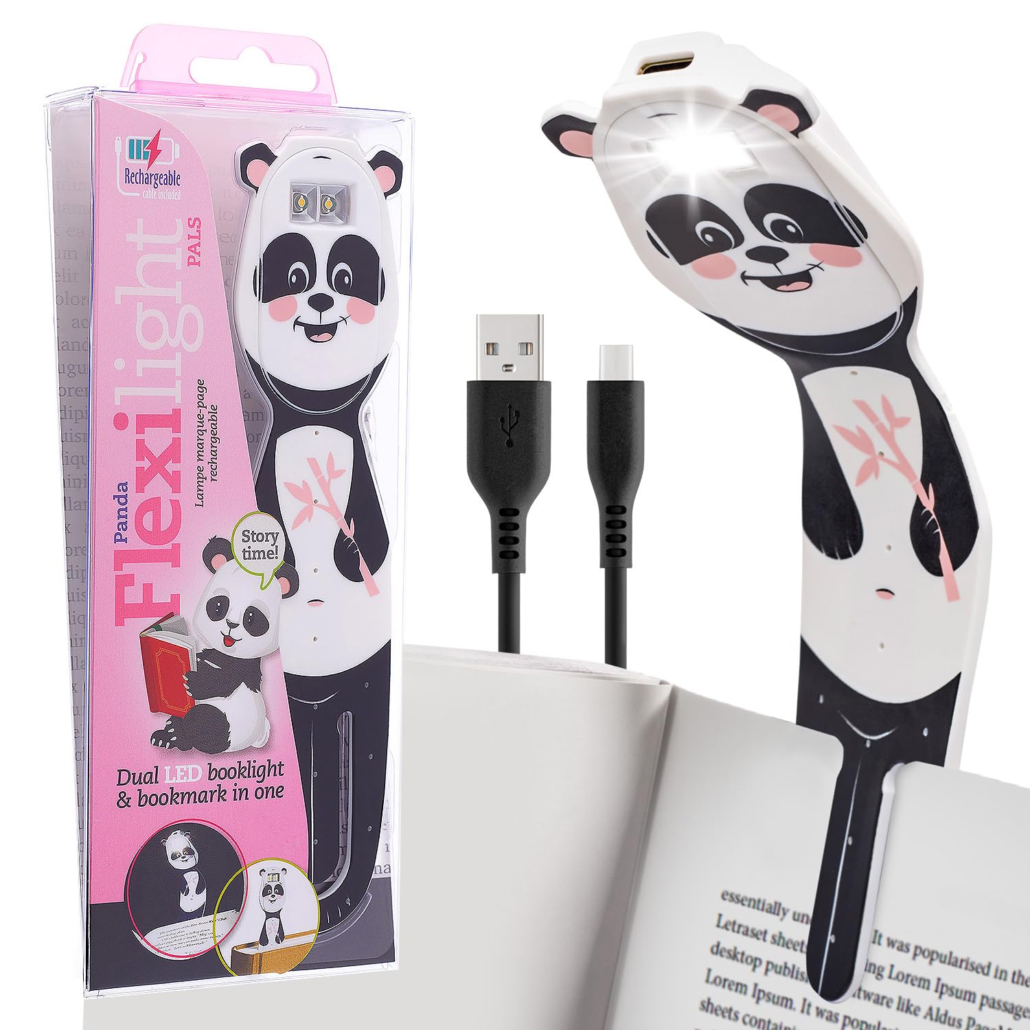 Flexilight Reachargeable Reading Light | 2 in 1 Bookmark Book Light | LED Clip On Reading Lamp | Children and Adult Book Torch | Book Accessories | Gift for Readers, Book Lovers.