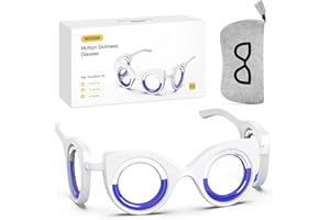 NEOISM Anti Motion Sickness Glasses, Car Sickness Glasses Relief Nausea & Dizziness, Portable Lensless Design for Car Sickness, Air Sickness, Sea Sickness, Road Trip Essentials, Black Pattern Bag