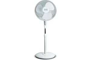 BLACK+DECKER 16" Stand Fan with Remote, White