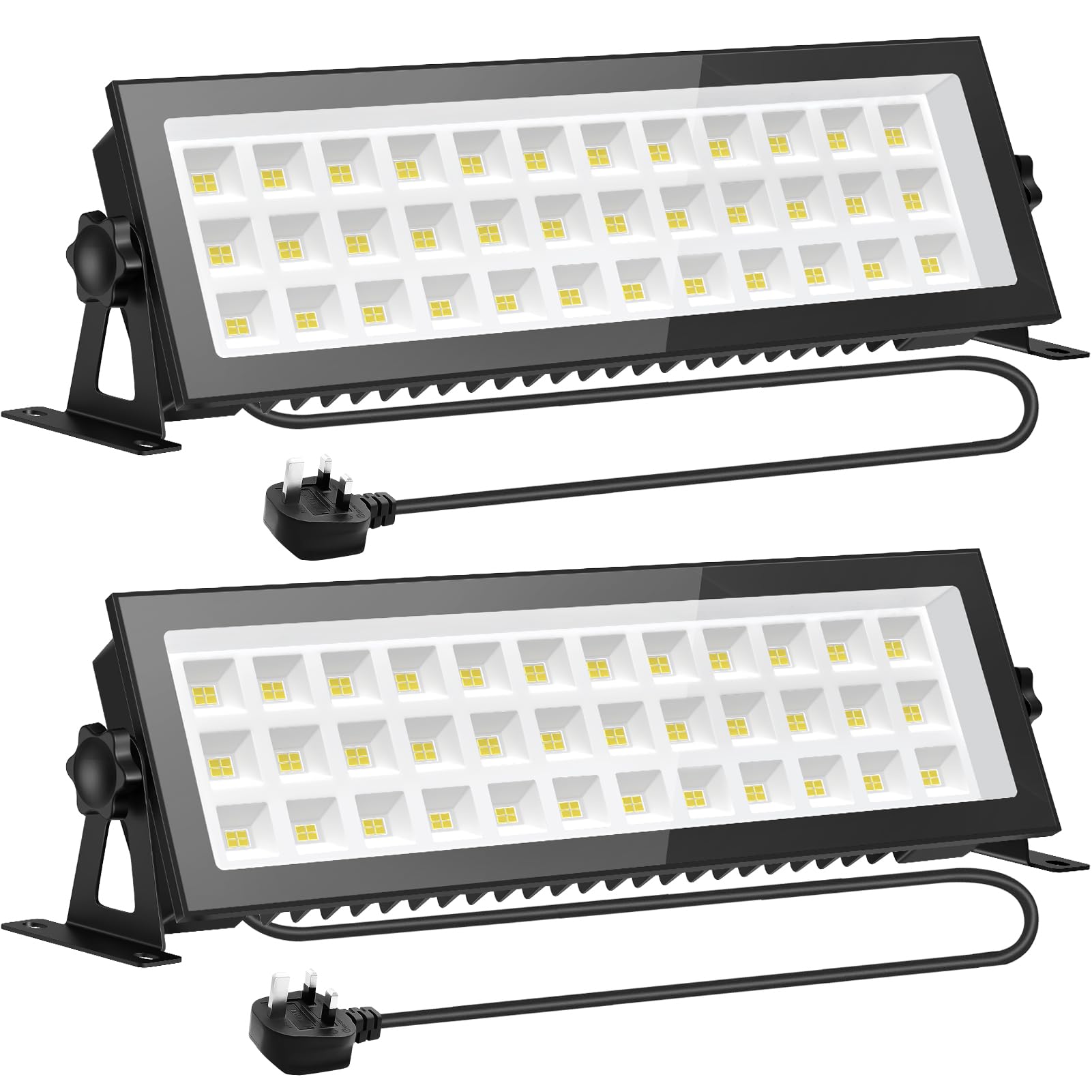 LED Floodlight Outdoor,100W 2PACK Combined into 200W Flood Lights,130LM/W Flood Lights with 1.5M Plug,6500K Cold White LED Security Light,IP66 Waterproof Outdoor Floodlight for Garden Patio Warehouse