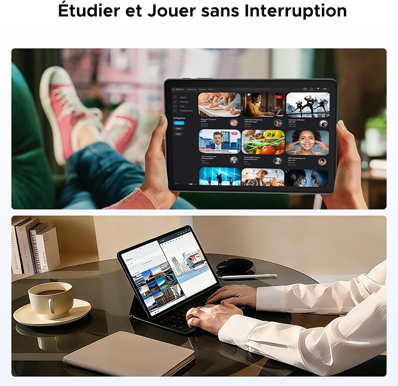 P10 Tablette Tactile 10 Pouces, 90Hz,48Go+128Go/2 to TF, Gris