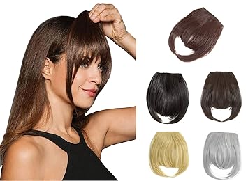 Felendy 67 Fringe Bangs Hair Extensions One Piece Thick Clip In Hairpiece Straight Front Neat Bang With