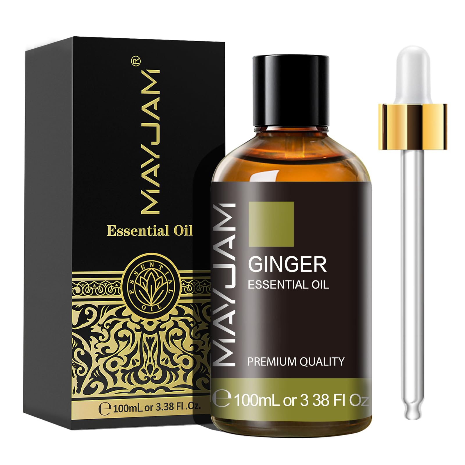 MAYJAM Ginger Essential Oils 100ML, Ginger Oil for Diffuser, Humidifier, DIY, Home, Office