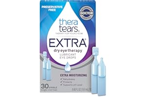 TheraTears Extra Dry Eye Therapy Preservative-Free Lubricating Eye Drops for Dry Eyes, 30 Single-Use Vials