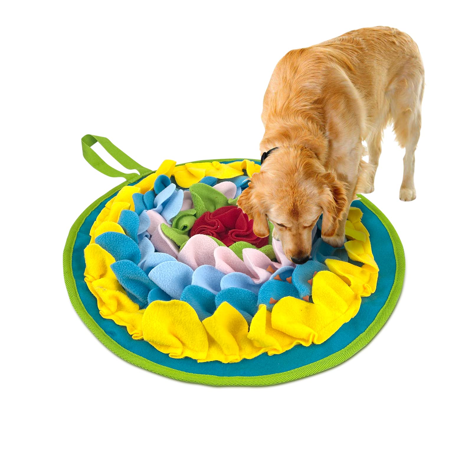 Andiker Slip-Free Pet Snuffle Mat with Hanging Rope, Snuffle Mat For Dogs to Consume Energy and Relieve Stress, Pet Snuffle Mat for Rabbits, Hamsters, and Dogs to Improve Digestion (multi-color)