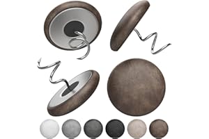 MAICOBI Leather Upholstery Twist Pins for Bed Skirts – 12 Pack Fabric Holders and Tacks for Sofa Covers, Armchairs, and DIY Sewing – Elegant Screw Design Upholstery Accessories (12, Brown)