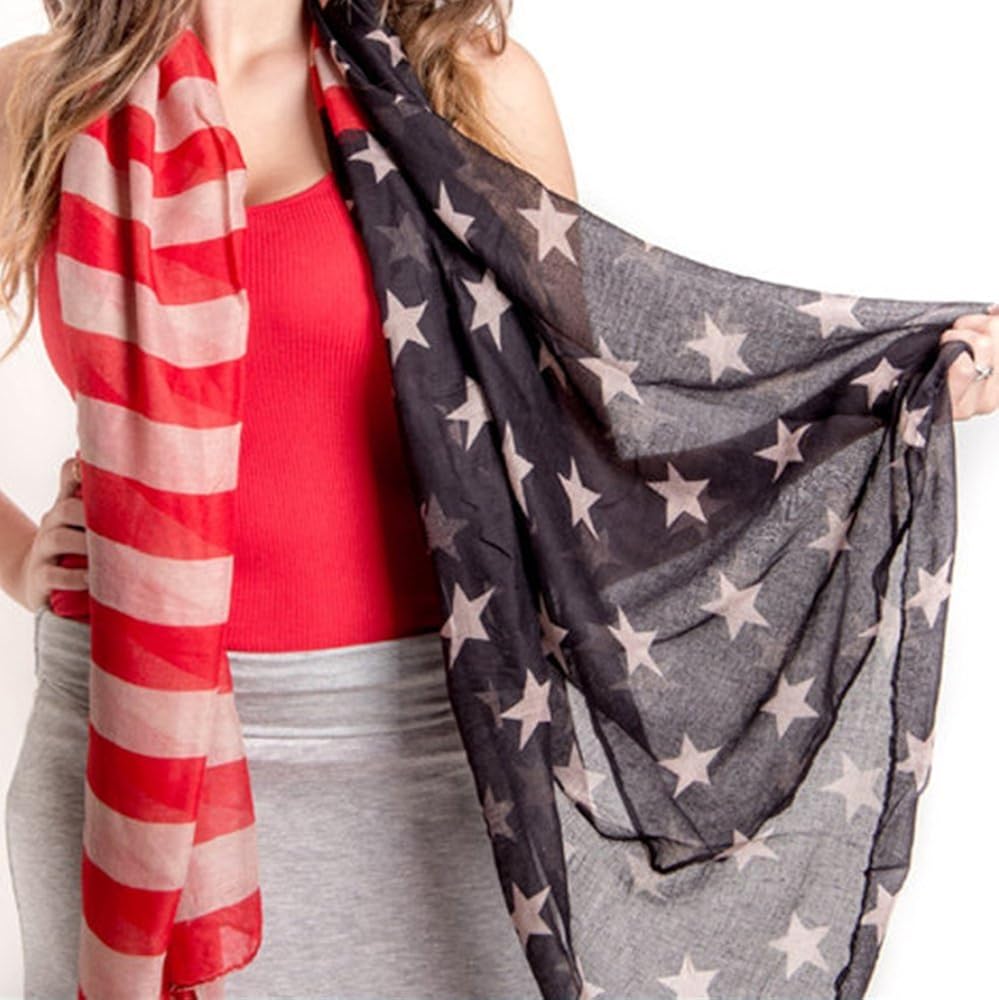 LRRH Vintage American Flag Scarf: Clothing