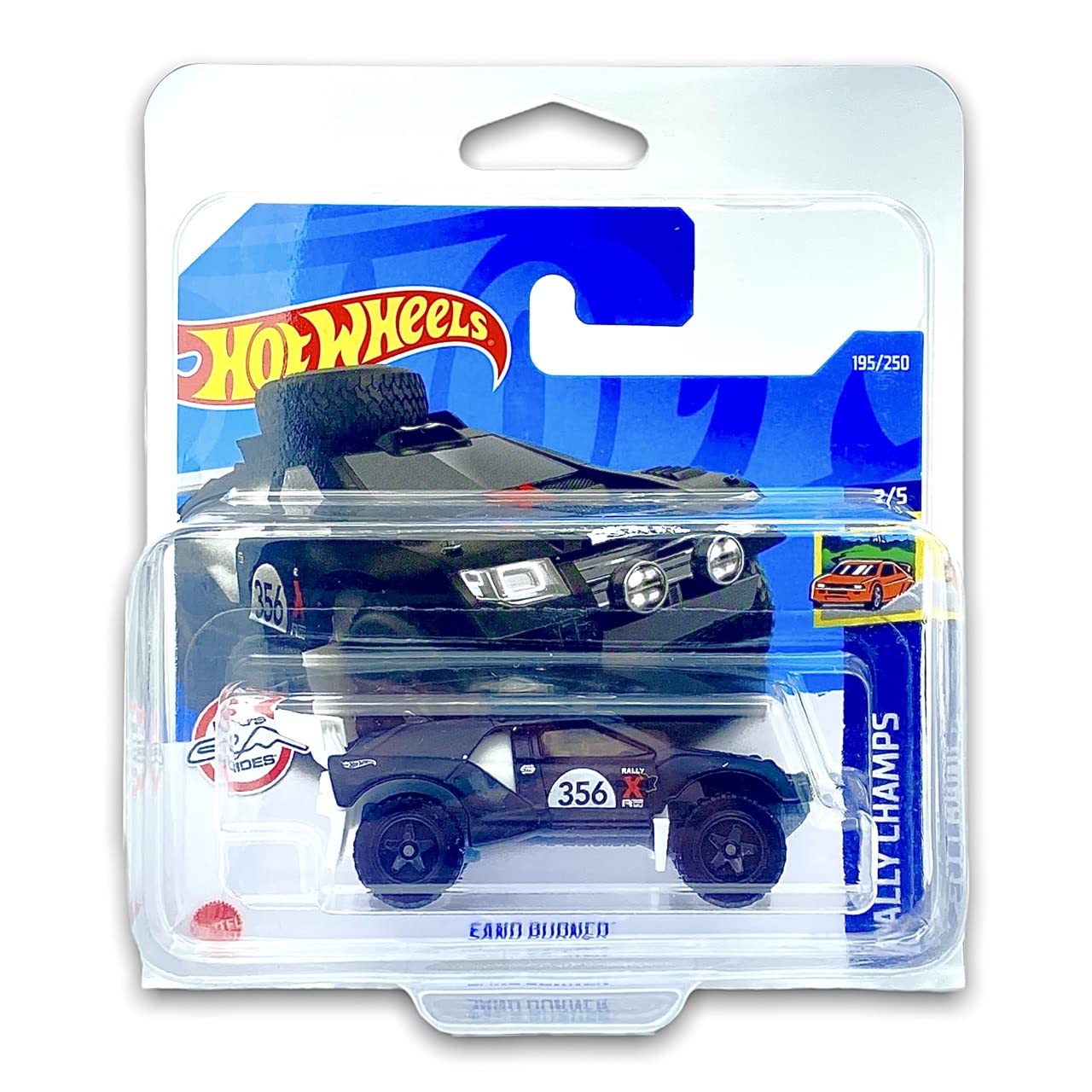 Hot Wheels Sand Burner (Black/White) 2/5 Rally Champs 2022-195/250 (Short Card) *** COMES IN A KLAS CAR KEEPER PROTECTIVE COLLECTORS CASE *** HCT91