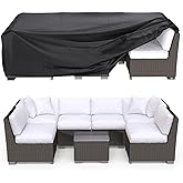BROSYDA Patio Furniture Covers, Heavy Duty Outdoor Furniture Cover Waterproof, Sectional Sofa Set Covers Table and Chair Set Cover 108" L × 82" W × 28" H