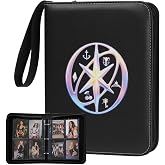 PhotoCards Binder 4 Pocket, with 50 Removable Sleeves-Can Hold 400 Cards | Wild EP Album PINKY UP Pohoto cards Lomo Card Collection Holder The Wild World Tour Merch for Katseye Fans Gifts
