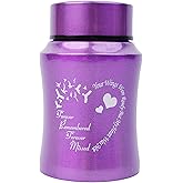 Stainless Steel Mini Heart Pattern Memorial Urn - 4.5 Inches Small Keepsake Container for Human Ashes