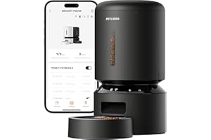 PETLIBRO Automatic Cat Feeder, 5G WiFi Automatic Dog Food Dispenser with Freshness Preservation, 5L Timed Pet Feeder with Low Food Sensor, Up to 10 Meals Per Day, Granary Black