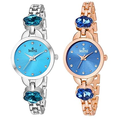 Swisstyle Blue Dial Women Analogue Combo Watches-SS-302-CMB-NEW