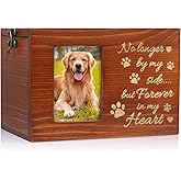 LPREUTWN Pet Memorial Urn for Dog or Cat Ashes Wooden Dog Urns Keepsake Memory Box Cremation Urns with Photo Frame