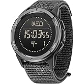 CakCity Tactical Watches for Men Military Sport Watches with Carbon Fiber Case Lightweight Waterproof Watch for Women/Men Digital Watches with Compass,Step Counte,Metronome,5ATM