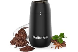 BETTERLEE Coffee Grinder, Electric Coffee Grinder, Quite Spice Grinder with 150W Powerful Motor and 2.1oz Capacity, Coffee Grinder Mill for Beans, Spices, Nuts, Grians, Herbs (Black)