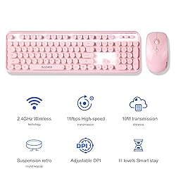 SADES V2020 Pink Wireless Keyboard with Round