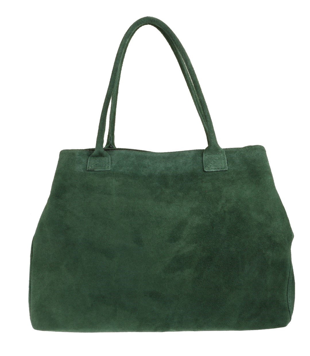 Girly Handbags Womens Expandable Italian Suede Leather Shoulder Bag (Dark Green)