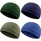 Syhood 4 Pcs Cotton Skull Caps for Men Women Breathable Beanie Thin Sleep Hat Night Running Cap Helmet Liner for Cycling Gym