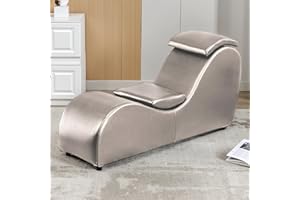 Mjkone Yoga Chair | Curved Yoga Chaise Lounge for Adults Stretching Exercising Relaxing | Yoga Sofa Indoor | Small Lounge Chair for Living Room | Apartment | Office (Charcoal Grey)