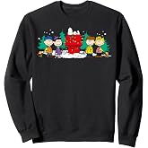 Peanuts - Christmas Group Snoopy Holiday Lights House Sweatshirt