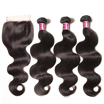 Amazon Com Hair Brazilian Body Wave Virgin Hair Bundles With
